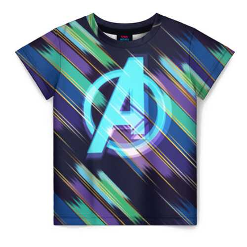 Детская футболка ВсеМайки 3D Avengers logo with stripes, р. 86 в Дочки и Сыночки