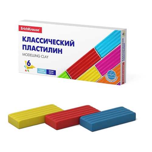 Классический пластилин ErichKrause® Basic 6 цветов, 96г (коробка) в Дочки и Сыночки