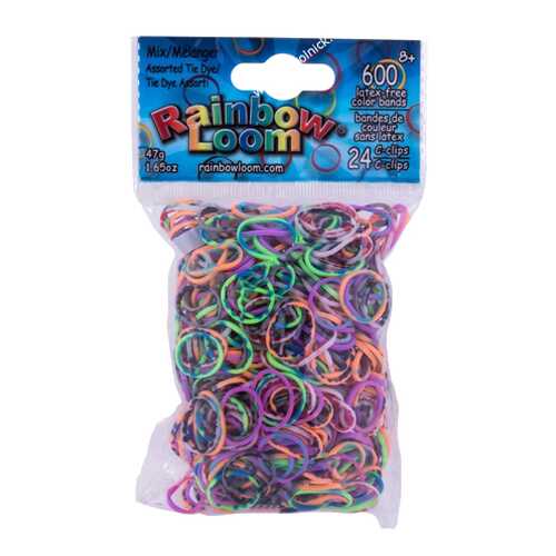 Плетение из резинок Rainbow Loom Ассорти Tie Dye 600 резиночек и клипсы в Дочки и Сыночки