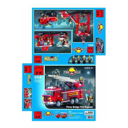 Конструктор пластиковый Brick Three Bridge Fire Engines в Дочки и Сыночки