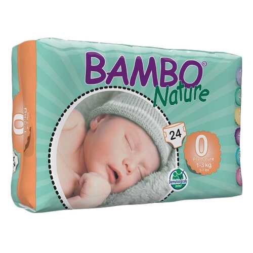 Подгузники для новорожденных Bambo Nature Premature 0 (1-3 кг), 24 шт. в Дочки и Сыночки